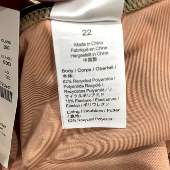 J. Crew Zebra Print Front Twist One Piece Swimsuit Plus Size 24 NWT - Picture 9 of 12